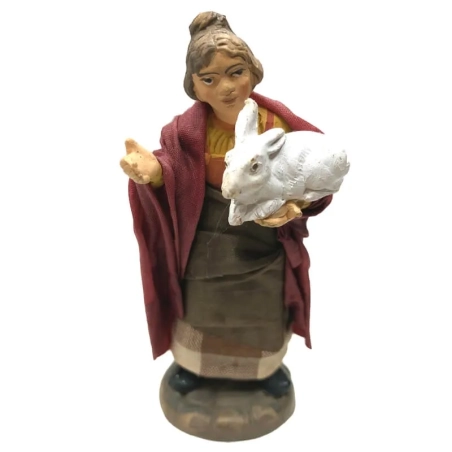 Contadina vestita in stoffa 10 cm