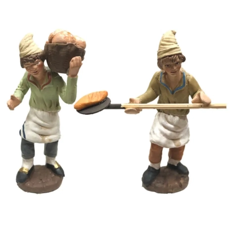 Panettieri che fanno il pane in terracotta 10 cm
