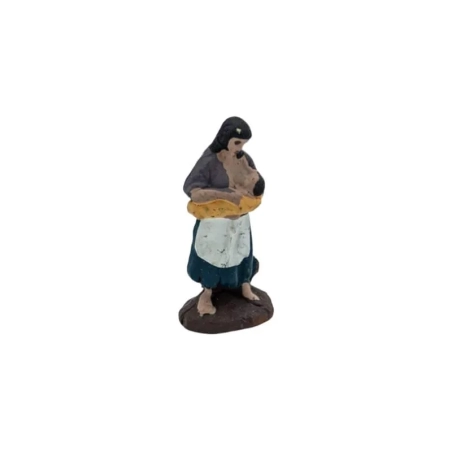 Donna che allatta la figlia in terracotta 2 cm