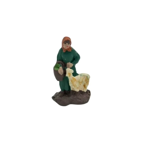 Donna con capra in terracotta 2 cm