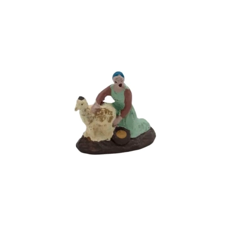 Donna che lava animale in terracotta 2 cm