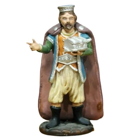 Re Magio con incenso in terracotta 12 cm