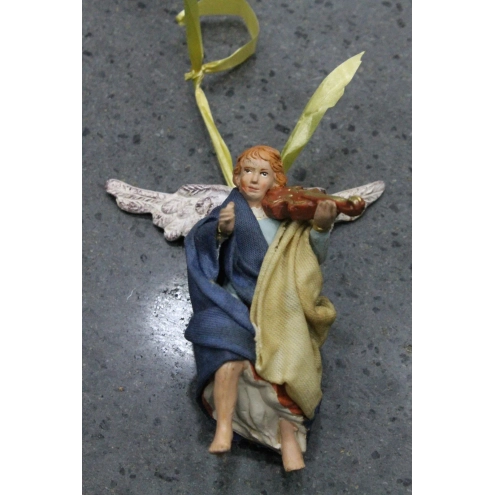 Angelo statuina vestita in stoffa 10 cm|Pastori napoletani del presepe