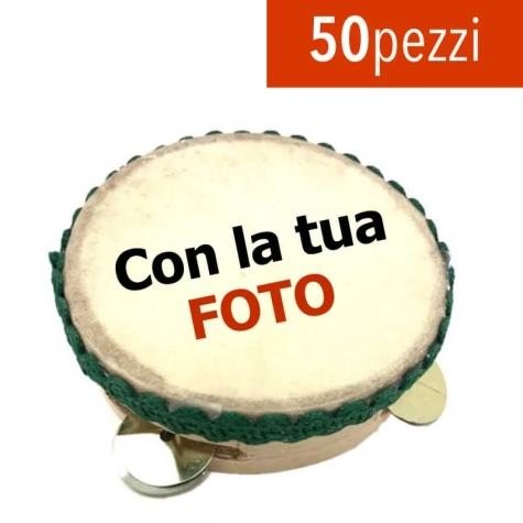 50 Tamburelli col tuo disegno personalizzato da 8 cm
