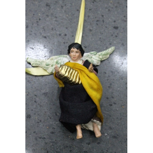 Angelo personaggio vestito in stoffa 10 cm |Pastori napoletani presepe