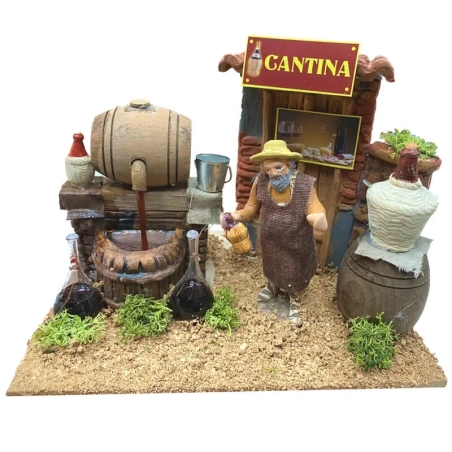 Cantina con antico vinaio in movimento 10 cm