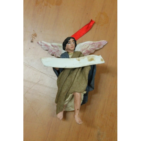 Angelo gloria vestito in stoffa 7 cm | Pastori napoletani | statuine