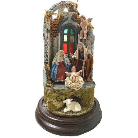 Campana da 40 cm con natività in terracotta da 10 cm 2