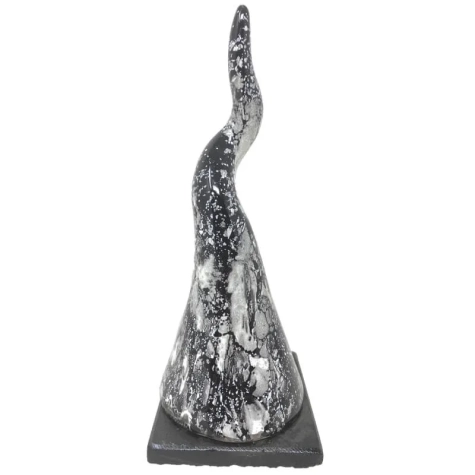 Corno in ceramica bianconero da tavolo 19 cm