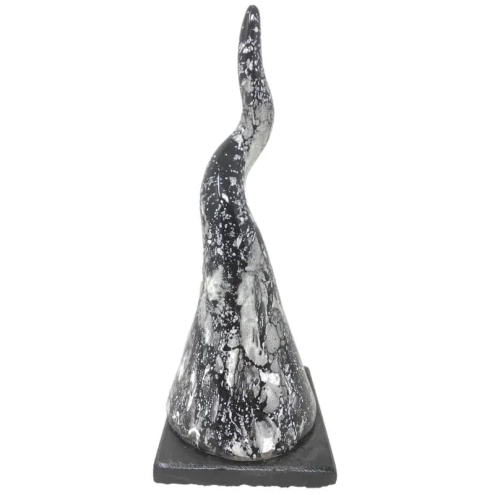 Corno in ceramica bianconero da tavolo 19 cm