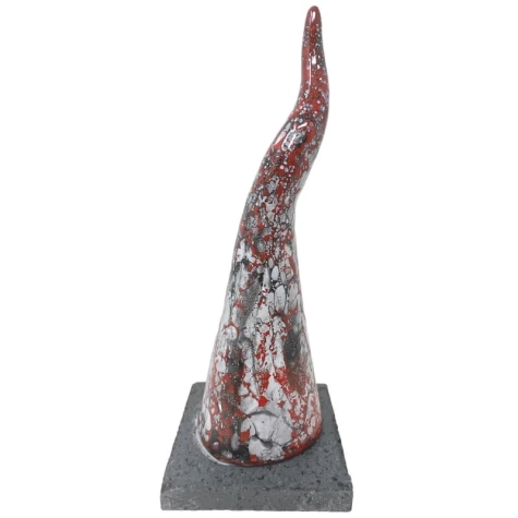 Corno in ceramica biancorosso da tavolo 19 cm