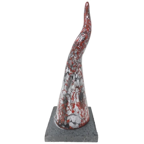 Corno in ceramica biancorosso da tavolo 19 cm