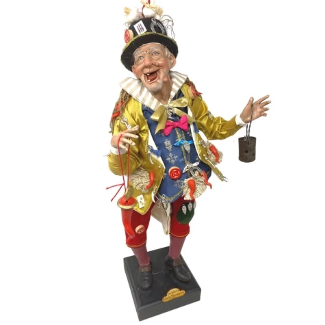 Gobbo scio scio vestito colorato con occhi in vetro 45 cm