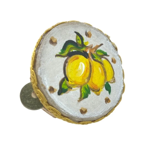 Tamburello con dipinto dei Limoni 4.5 cm 2