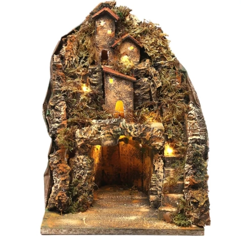 Presepe completo di luci 40 cm
