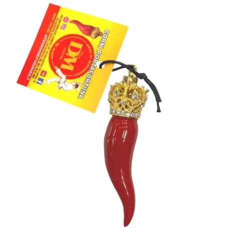 Corno luxury rosso ceramica in scatola regalo 7 cm 2