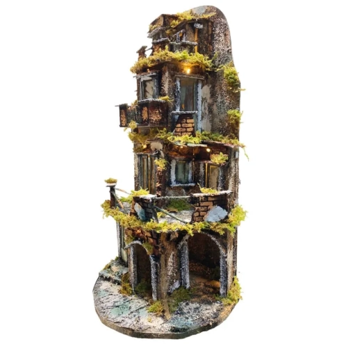 Presepe in sughero con luci 60 cm