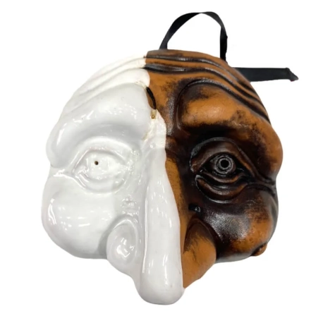 Maschera di Pulcinella bicolore stilizzata in scatola regalo 12 cm 2