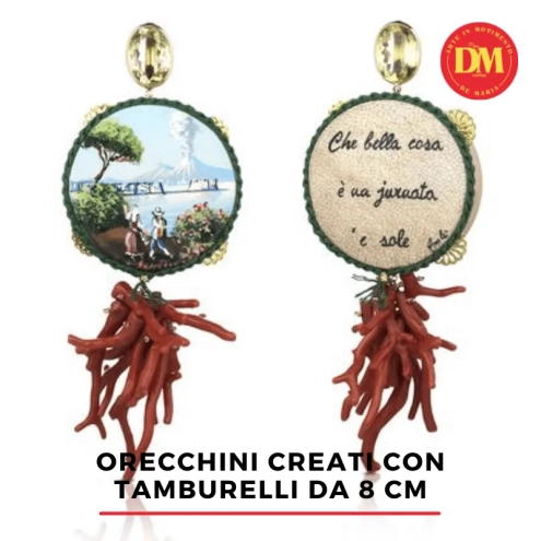 Tamburello con dipinto dei peperoncini 8 cm