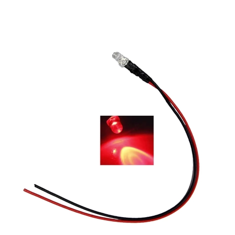 Luce LED rosso tremolante per forno presepe 9-12 v