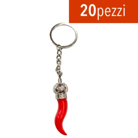 20 Portachiavi con corno portafortuna