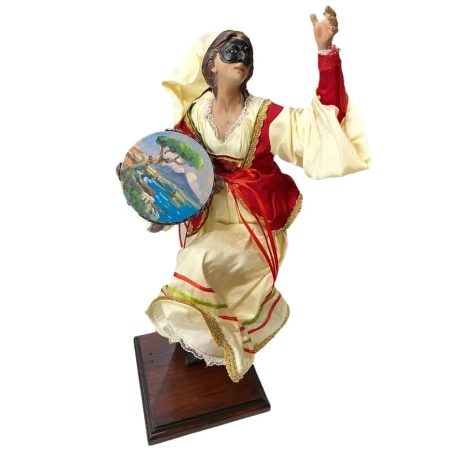 Pulcinella donna stile 700 con tamburello 40 cm