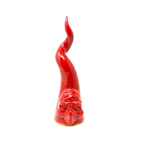 Pulcicorno rosso totale in ceramica da tavolo 12 cm