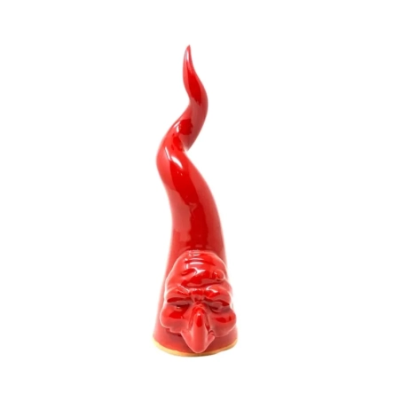 Pulcicorno rosso in ceramica da tavolo 12 cm in scatola regalo