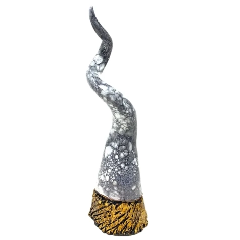 Cornetto borbone bianco nero in ceramica da tavolo 25 cm