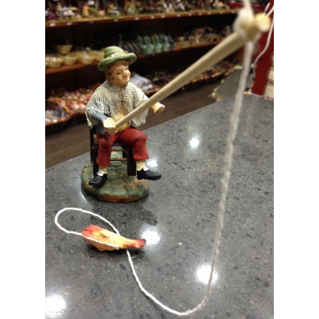 Pescatore statua presepe vestito in stoffa 10 cm|Pastori napoletani
