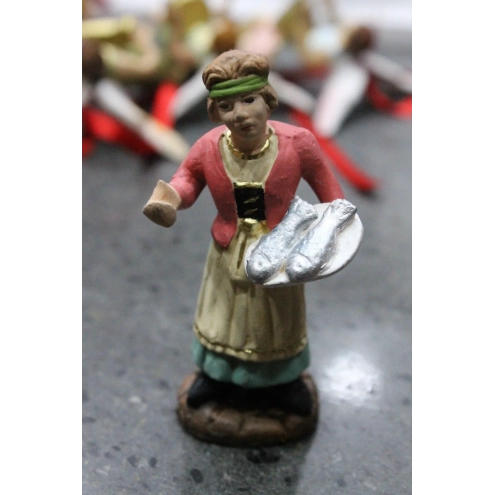 Pescivendola statuina 7 cm | Personaggi presepe | Presepi artigianali
