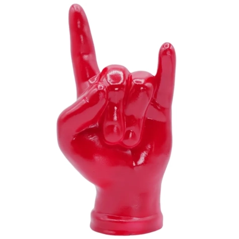 Corna mano porta fortuna rossa in terracotta