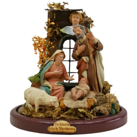 Campana da 25 cm con natività in terracotta da 15 cm 2