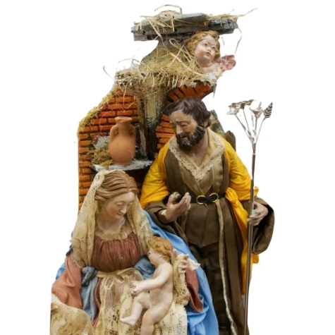 Campana con natività statuine del 700 napoletano da 55 cm 2
