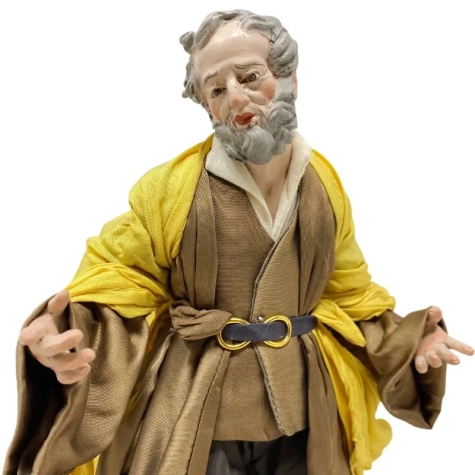 San Giuseppe con occhi in vetro e vestiti in stoffa san leucio 25 cm 2