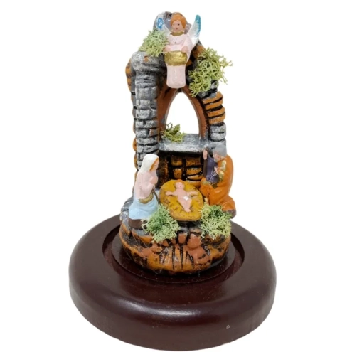 Campana da 13 cm con pastori in terracotta 3 cm