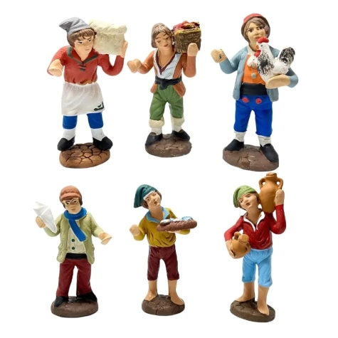 Set da 6 statuine in terracotta 7 cm