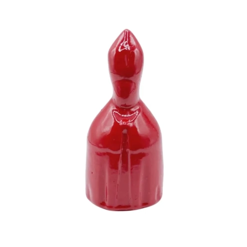 Busto San Gennaro rosso smaltato in terracotta 6 cm