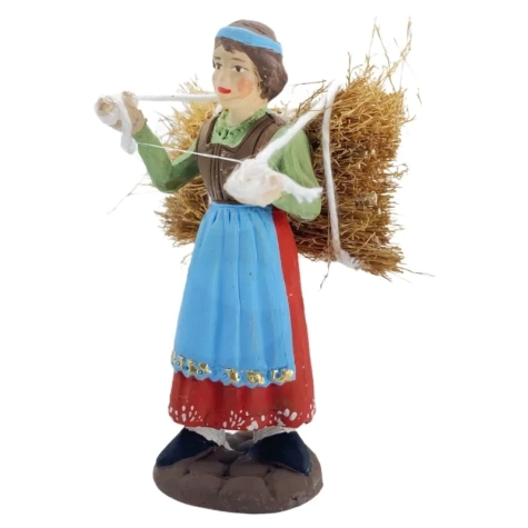 Contadino che trasporta fascine in terracotta 10 cm 2