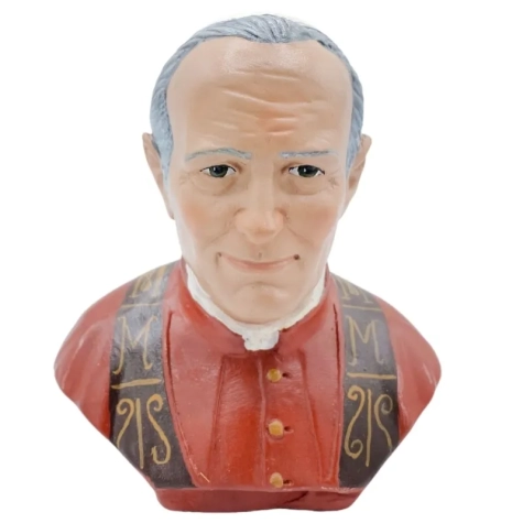 Busto di Papa Giovanni Paolo II in terracotta 15 cm