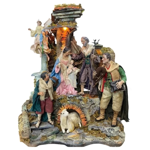 Tempio da 75 cm con pastori stile 700 da 35 cm