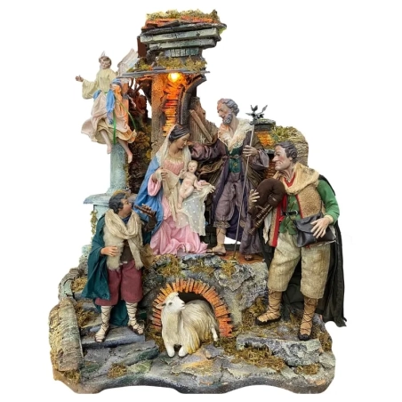 Tempio da 75 cm con pastori stile 700 da 35 cm