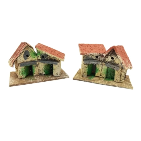 Coppia di casette per presepe 6 cm