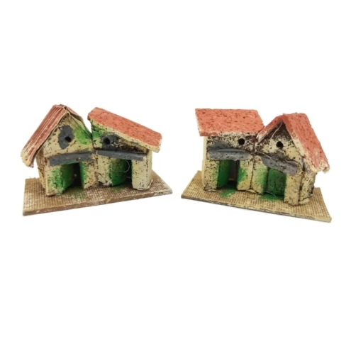 Coppia di casette per presepe 6 cm