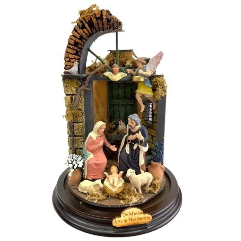 Campana da 26 cm con natività in terracotta da 10 cm 2