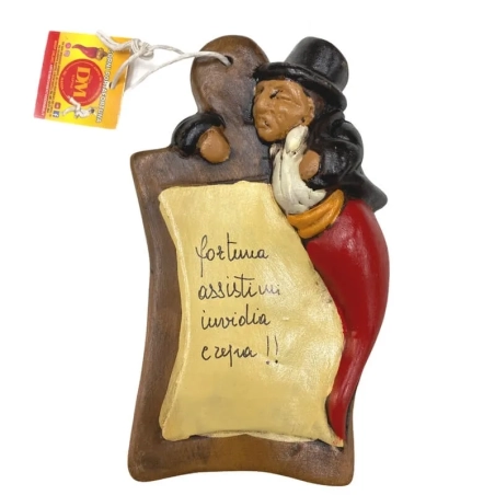 Mattonella del gobbo con frase antisfiga 20 cm