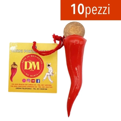 10 Cornetti della fortuna con monetina 7 cm