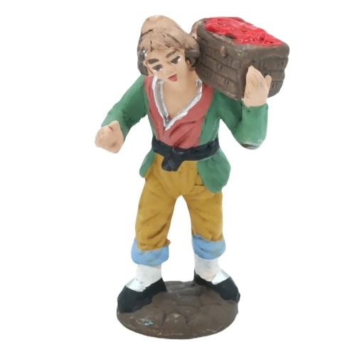 Fruttivendolo con cassa di pomodoro in terracotta 7 cm