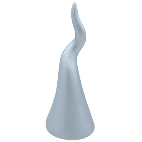 Corno in ceramica da tavolo argento metalizzato 15 cm