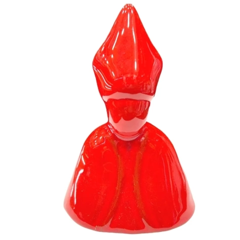 Busto San Gennaro rosso classico in ceramica 12 cm